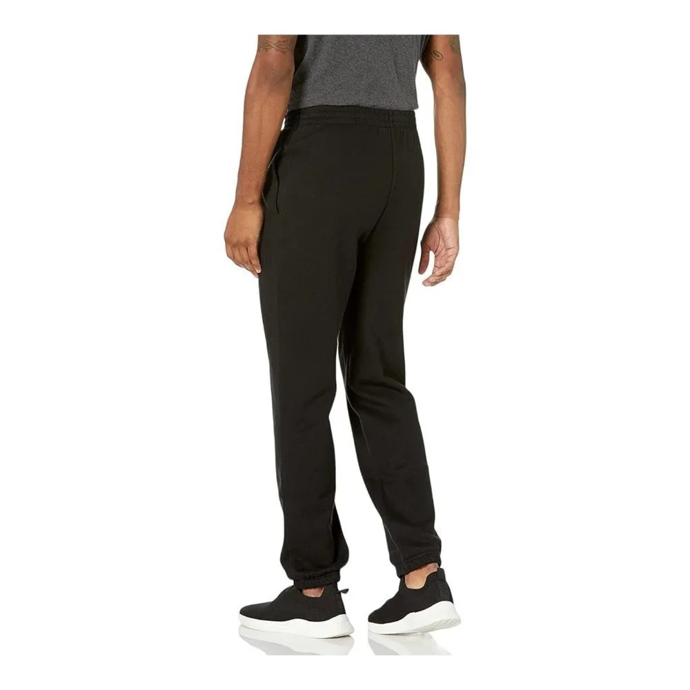 NWT Ama zon Essentials Men's Closed Bottom Fleece Sweatpants in Black Size Large